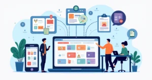 Time de vendas acompanhando automação de campanhas com links de catálogo